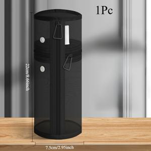 TEMU 폴리에스터 메쉬 듀얼용 메이크업 브러쉬 보관백, 휴대용 메이크업 브러쉬 보관백, 대용량 여행용 브러쉬 홀더