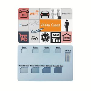 TEMU 4슬롯 울트라씬 신용카드 크기 TF 카드 케이스 정리함 - SIM 카드 4개 및 SD/TF/MSD 카드 4개를 수납할 수 있는 내구성 있는 플라스틱 컴팩트 지갑, 여행, 비즈니스, 일상 사용을 위한 액세서리 | 컴팩트 오거나이저 | 내구성 있는 오거나이저