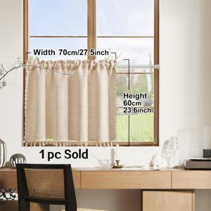 TEMU 1개, 베이지 태슬 커튼, 일본식 스타일 커피 커튼, 창문 캐비닛 문 장식용