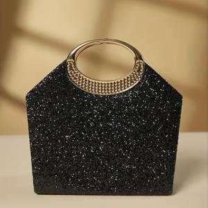 TEMU 황금색 스트라이프와 라인스톤이 있는 원형 손잡이 이브닝 백. 체인과 걸쇠 잠금 디자인으로 스타일리시하고 고급스럽습니다. 결혼식, 댄스, 나이트 파티, 생일 선물, 발렌타인데이 선물, 선물로 적합합니다.