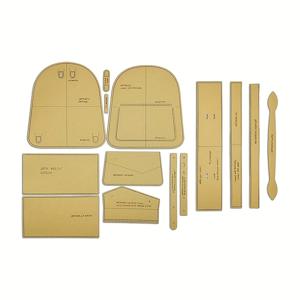 TEMU 14개 캐주얼 백팩 세트, 크라프트 종이 템플릿 재단 패턴으로 수제 제작, 가죽 백팩 및 가죽 부착, 지갑 제작, DIY 지갑 제작용