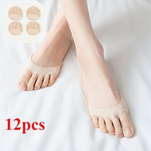 TEMU 여성용 하이힐 디자인 토 패드 12개입 - 발 관리를 위한 반장화, 미끄럼 방지 토 삭스 및 삽입물 특징