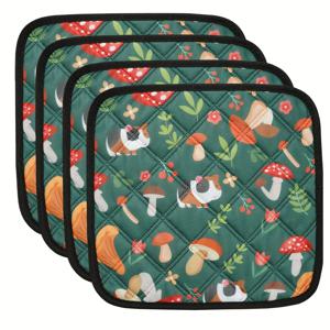 TEMU 4개 (4개) 대형 세탁 가능한 기니피그 소변패드 - 재사용 가능한 초흡수성 미끄럼 방지, 토끼, 햄스터, 대형 쥐 침구용, 케이지, 화장실, 매트, 소형 애완동물 냄새 제거에 적합