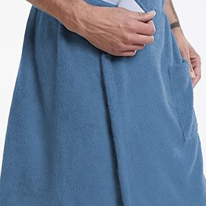 TEMU 남성용 초흡수 욕실 가운 - 포켓이 있는 부드러운 니트 로브, 봄 여름 가을용 기계 세탁 가능한 경량 홈 라운지웨어, 레귤러 핏 오픈 프론트 디자인, 편안한 잠옷, 심플 에스테틱, 흡수 원단