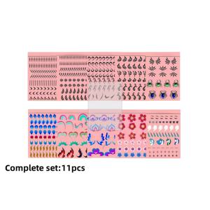 TEMU 초보자를 위한 11피스 페이스 페인팅 연습 템플릿 세트 - 기본 스트로크, 엠보싱, 라인 드로잉, 복사 연습 보드 포함