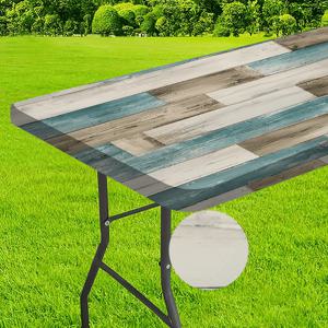 TEMU 1개, 탄력 있는 가장자리 테이블보, 빈티지 나무 무늬 꽃무늬 패턴 테이블보 - 실용적인 디자인의 세련된 장식, 밝은 색상, 야외 파티오 세트, 피크닉 액세서리, 실내 및 실외 사용 가능