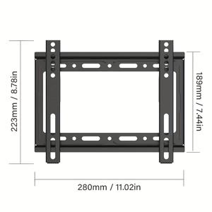 TEMU 범용 TV 거치대, 14~65인치 TV용 고강도 금속 벽 브래킷에 적합 - 도난 방지 안전 나사, 듀얼 후크 디자인, VESA 10X10 Cm / 40X40 Cm, 최대 하중 100 Lbs (45.5 Kg) - 가정 및 사무실 장식