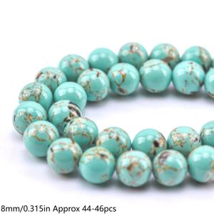 TEMU 그린 스톤 골든 브라운 마블 패턴 라운드 스톤 비즈 - 주얼리 만들기, 팔찌, 목걸이, 귀걸이 DIY 휴일 선물 4/6/8/10/12mm-88/60/44/36/28개