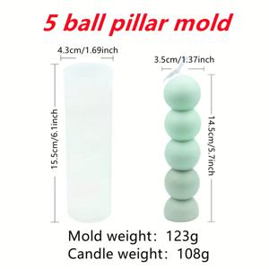 TEMU DIY 실리콘 캔들 몰드 키트 - 소이 왁스용 볼 & 필러 모양, 수지 공예 및 비누 만들기 도구 1개, 석고 장식 점토 공예, 소이 왁스 제작