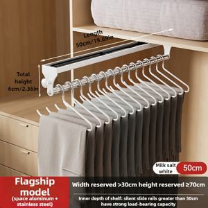 TEMU 튼튼한 옷걸이; 침실용 조절 및 확장 가능한 바지 보관; 강화된 막대 공간 디자인의 다용도 풀아웃 건조대, 옷장 및 건조용으로 적합.