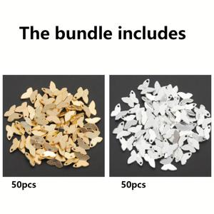 TEMU 50개/100개 거울 같은 나비 펜던트 합금 펜던트 체인 장식 꼬리 체인 나비 펜던트 비즈 액세서리 팔찌 장식适합 수제 목걸이, 귀걸이, 팔찌, 열쇠장 장식제품 DIY 장식제품 장식장