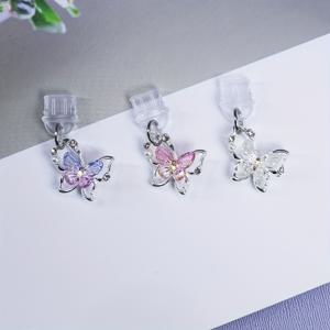 TEMU 3개 및 5개 휴대폰 먼지 방지 플러그 세트 (3D 나비, 진주 라인스톤 장식), 정교한 제작, 레이어드 디테일, 휴대폰 꾸미기 장식품, 아이폰/Type-C 기기용, 여성, 가족, 친구, 동급생을 위한 최고의 선물 먼지 방지 플러그 세트