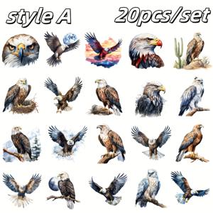 TEMU 20개/세트 창의적인 숲 동물 독수리 스티커, 노트북, 앨범, 다이어리 및 잡지 꾸미기용