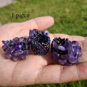 TEMU 나이트럴 불규칙 반지, 스타일리시한 탄성 반지 (미끼 비즈 포함), 십대용, 십대용