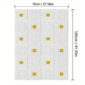 TEMU 70cmX105cm 3D 벽스티커 천장 장식 접착식 벽스티커 거실 침실 TV 배경 벽지