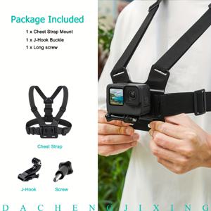 TEMU Gopro Hero 모델 1부터 13, AKASO 및 DJI Osmo 액션 카메라와 호환되는 범용 조절식 가슴 하네스 스트랩. 바디 마운트, 백 플레이트, 듀얼 잠금, 안전 버클이 특징입니다.