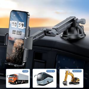 TEMU 새 차량용 휴대폰 거치대, 대형 트럭 및 고강도 차량용 범용, 확장 및 강화된 지지 암, 더 안정적인 안정성을 위한 더 큰 흡착 컵, 4~7.5인치의 휴대폰과 호환