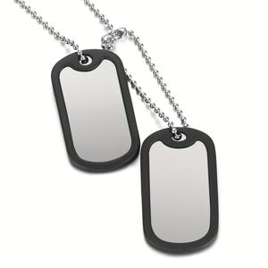 TEMU 맞춤형 이름, 날짜, 주소, 텍스트, 혈액형, 더블 펜던트 디자인의 밀리터리 강아지 태그 목걸이. 스테인리스 스틸 밀리터리 스타일 목걸이, 휴일 선물 또는 가족 선물로 완벽합니다.