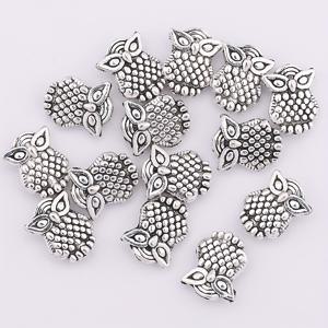 TEMU 30개 부엉이 스페이서 비즈 장식용 아연 합금 매력 동물 조각 작은 구멍 비즈 DIY 키체인 팔찌 목걸이 귀걸이 펜던트 쥬얼리 만들기 액세서리