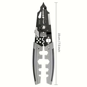 TEMU SIKE 2025 신형 8인치 전문가용 와이어 스트리퍼 및 크림퍼 - 28-in-1 멀티툴, 케이블 커터 포함, 내식성 고탄소강, 광택 표면, 전기 작업용 와이어 도구 및 수공구