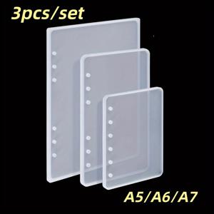 TEMU 3개 세트 A5 A6 A7 노트북 커버 압력 플레이트 모델 에폭시 노트북 실리콘 몰드 주얼리 레진 액체 몰드