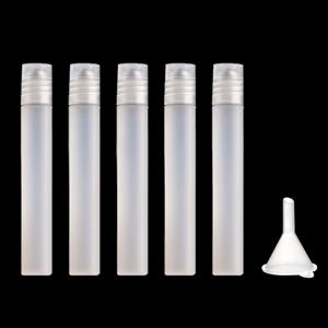 TEMU 6개 세트 (5개 병 + 1개 관) 10ml 빈 향수 롤러 볼 병 플라스틱 스테인레스 스틸 액체 오일 용기 재충전 가능 병 홀더, 필수 오일 롤러 병, 스틸 롤러 볼이 있는 미니 병, 여행 필수품