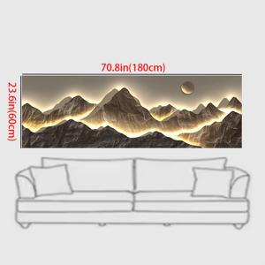 TEMU 2D 플랫, 2D 플랫, 2D 플랫 2D, 1개, 2D 플랫 디자인, , 모던 추상 미술, 산 풍경, 네온 조명, 자연 풍경, 북유럽 포스터, 홈 데코, 프레임리스!