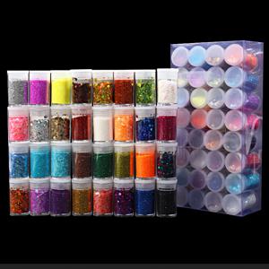 TEMU 32색 혼합 글리터 파우더 세트 - 16가지 초미세 반짝이 글리터와 16가지 미세 믹스 글리터 병입, 공예 및 DIY 프로젝트용