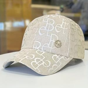 TEMU 여성용 조절 가능한 야구 모자 1개. 가벼운 소재로 제작되었으며 자카드 자수 디자인이 특징입니다. 봄과 여름에 이상적이며 트렌디하고 캐주얼한 페도라 스타일의 모자로, 일상 사용 및 축제 테마에 적합합니다.