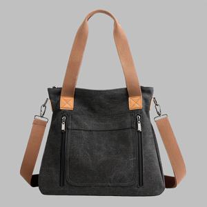 TEMU 대용량 빈티지 스타일 여성 숄더백, 크로스바디 백, 캔버스 백, 레트로 토트백