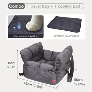 TEMU 따뜻한 강아지 카시트 핸드헬드 여행용 반려동물 침대 - 통기성, 쉬운 세척 & 미끄럼 방지 디자인 다용도 카시트 커버, 고양이와 강아지용, 가을 & 겨울 필수품, 크리스마스 그린