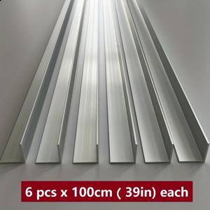 TEMU 6개입 30mm x 30mm x 2mm (1.18인치 x 1.18인치 x 0.08인치) 알루미늄 합금 라이트 앵글 브라켓, 다양한 길이 선택 가능
