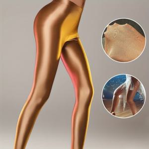 TEMU 여성용 샤이니 골든 캐주얼/패션/몸에 꼭 맞는 댄스 치파오 양말 1켤레, 활용도 높은 섹시한 80D 다리 슬림핏 타이츠, 춤용으로 매끄럽고 광택 있는, 우아한 스타일, 부드럽고 편안한, 자연스러운 핏, 구슬망 없음, 라틴댄스, 뮤직 페스티벌에 완벽한, 신축성 있는 베이스 팬티스타킹