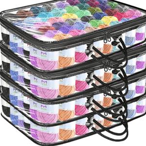 TEMU 3/4개 대용량 두꺼운 실 보관 가방, 옷장 정리용 PVC 헤비듀티 스토리지 백 - 실, 퀼트, 빌딩 블록 등 수납에 완벽한 공간 절약 솔루션, 계절별 소품 및 컬렉터블 아이템 보관, 재봉틀 용품 보관