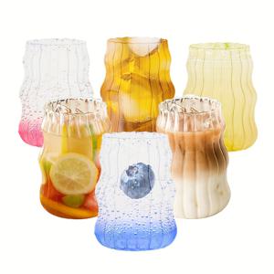 TEMU 넓고 넉넉한 하이 보로실리케이트 유리 머그 6개 세트 - 열충격에 강하고 식기세척기 사용 가능, 커피, 차, 밀크셰이크, 스무디 등 음료 재사용 가능 - 투명하고 다용도한 음료 용기, 가정 주방 및 식사에 적합