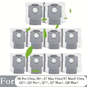 TEMU Roborock Q8 Max+/Q5(+, Max+, Pro+)/Q7(+, Max, Max+)/S8+, S8 Pro Ultra, S7 Pro Ultra, S7 Max(Maxv) Ultra 로봇 청소기용 먼지 봉투 10개, 교체용 봉투, 진공 봉투, 대용량