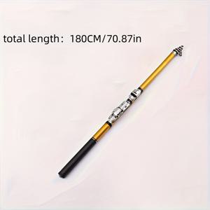 TEMU 소프트 테일이 달린 새로운 금색 휴대용 접이식 낚싯대입니다. 섬유 유리 재질로 제작되었으며, 작은 배를 위해 설계되었습니다. 소프트 테일 디자인으로, 호수, 강, 해변에서 낚시하기에 이상적입니다. 세 가지 다양한 크기로 제공됩니다.