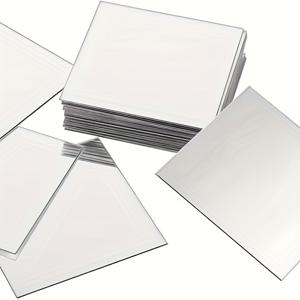 TEMU 10개 미니 아크릴 사각 거울 - 3x3 인치 접착식 공예 타일, DIY 프로젝트용