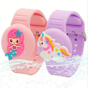 TEMU 2개 세트 Airtag 보호 케이스, 귀여운 인어 & 유니콘 핑크 포즈 손목밴드 (조절 가능한 스트랩) – 백투스쿨 선물, 가족&친구 선물, 크리스마스 선물, 펫 추적기 케이스, 휴일 선물, 유니콘 테마, 재미있는 액세서리, 내구성 있는 커버, 부드러운 손목끈, 추적기 프로텍터, 친구 선물, 학생용 선물