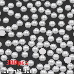TEMU 90-9000개 화이트/베이지 색상의 반면면 모조 진주 | 구멍 없는 평면 반원형 플라스틱 비즈, 주얼리 제작, 네일 아트, 반지, 헤어 액세서리, 귀걸이 및 패션 장식용