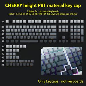 TEMU 체리 오리지널 공장 높이 PBT 소재 승화식 키캡, 측면 각도 조각 문자 및 보라색-분홍색 그라데이션 및 회색-흰색 그라데이션의 반투명 사이드, MX 스위치 기계식 키보드와 호환되는 모든 6.25U 스페이스바 위치