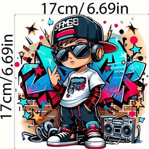 TEMU 힙합 열전사 스티커 3개 세트 - 독특한 디자인의 어반 열 패치, 티셔츠, 청바지, 백팩 및 마스크에 적합 - 세탁 가능한 스트리트 아트 장식 (3개입) - 힙합 스타일 및 도시 생활에 적합