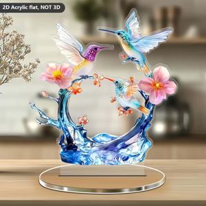 TEMU 2D 플랫, 2D 플랫 벌새 조각상 - 1개 모던 스타일 홈 또는 오피스 장식품, 독특한 데스크탑 오너먼트, 친구를 위한 완벽한 선물