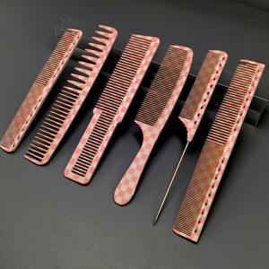 TEMU 6피스 헤어드레싱 빗 세트, 헤어스타일 전용 도구, 빗 세트, 체크무늬 스타일 남녀공용, DIY 전문 살롱 헤어드레싱 도구