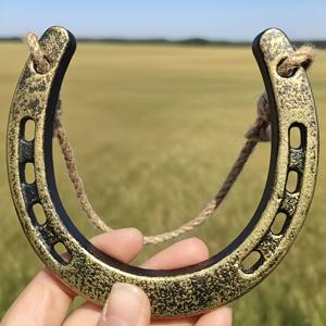 TEMU 1개 빈티지 럭키 호스 신발 벽 장식 - 줄무늬 철제 말 장식, 집/정원/문 걸이용 - 말 애호가와 행운을 상징하는 선물, 클래식 디자인의 내구성 있는 공예품