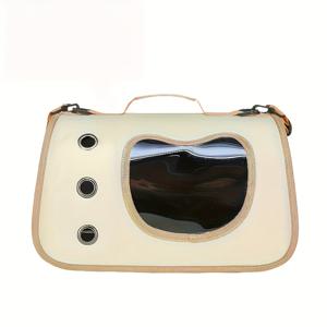 TEMU 휴대용 통기성 옥스포드 원단 고양이 외출용 백팩 1개, 크로스바디 고양이 캐리어, 넓은 통기성 공간, 강아지와 고양이용 외출 도구, 반려동물용, 부드러운 표면 캐리어, 생생하고 매력적인 색상, 반려동물 모니터링이 쉬운 통기성 및 투명성, 크로스바디 또는 손잡이 겸용, 반려동물과의 활동 및 놀이용으로 이상적