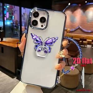 TEMU 1개 아름다운 나비형 휴대폰 목걸이 손가락 홀더 - 스타일리시한 디자인 모바일 데코, 초경량 360° 회전 스마트폰 거치대 (휴대폰/태블릿 호환), 명절에 딱 맞는 선물