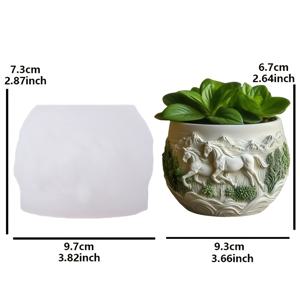 TEMU 산 초원에서 질주하는 말 - 수지 몰드, 예술적인 홈용향기캔들 장식형 mold, 다육이 불규칙한 모양의 화분 mold, 석고·시멘트·콘크리트 silicon mold, DIY 가정 인테리어 소품과 촛대만들이에 적합한 Handmade Gift Makers & Craft Enthusiasts를 위한 제품