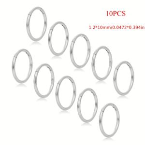 TEMU 10개 세트 코링 16G 세프텀 링 저자극성 316L 스테인리스 스틸 헬릭스 연골 귀걸이 데이스 피어싱 주얼리 여성 남성용