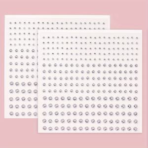 TEMU 201/402개 3D 모조 보석, 멀티그레인 멀티사이즈 은백색 라인석 - 2mm/2.5mm/3mm/4mm - DIY 음악 축제, Y2K 가면무도회용 눈 및 얼굴 장식용 라인석 스티커